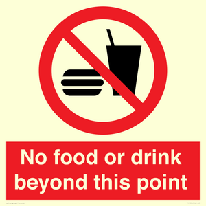 No food or drink beyond this point